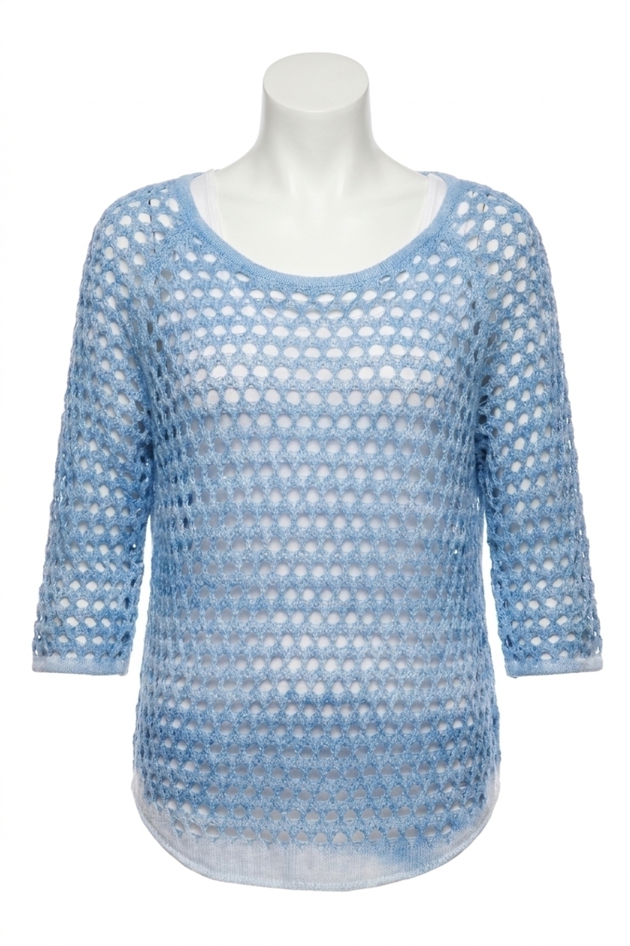 NEW ANGEL open stitch pullover in denim